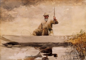 ウィンスロー・ホーマー Painting - アディロンダックでの釣り リアリズム海洋画家ウィンスロー・ホーマー